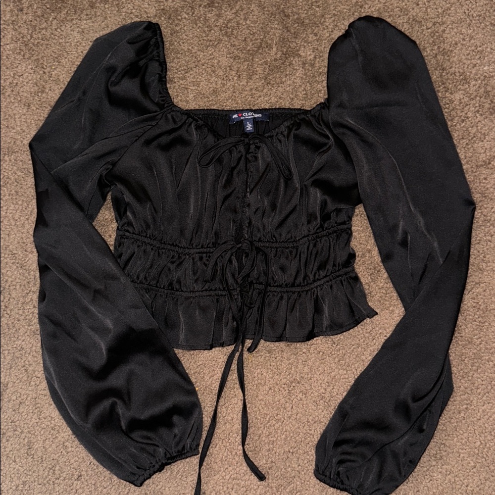 Chic Black Long Sleeve Top